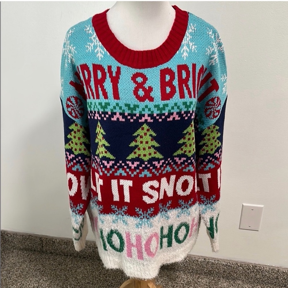 Festive Holiday Sweater - Red, Green, Blue
